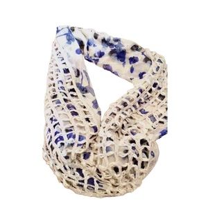 Reversible Floral/ Knit Infinity Scarf